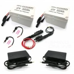FPV-Power 100ah 2x50Ah V3 Lithium Batteries In Parallel (2x 10ah Chargers) Kayak Fishing