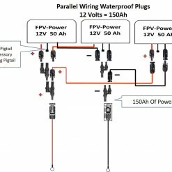 FPV-Power 150ah 3x50Ah V3 Lithium Batteries In Parallel (3x 10ah Chargers)
