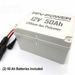 FPV-Power 100ah 2x50Ah V3 Lithium Batteries In Parallel (2x 10ah Chargers) Kayak Fishing